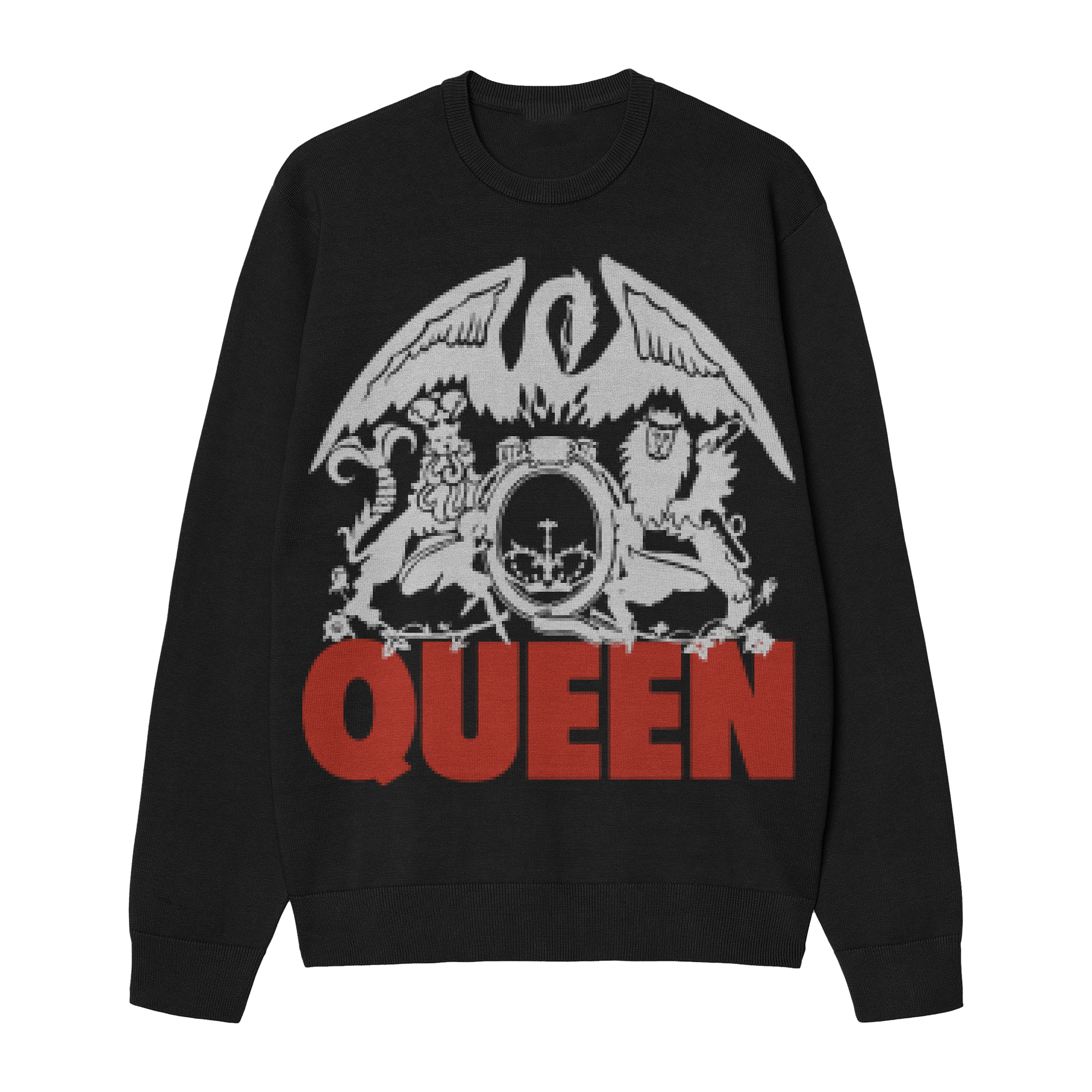 Queen Large Crest Woven Black Jumper