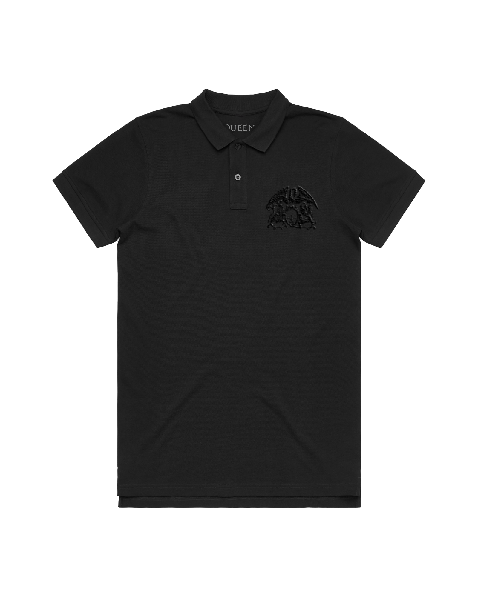 Black Embroidered Crest | Black Polo Shirt