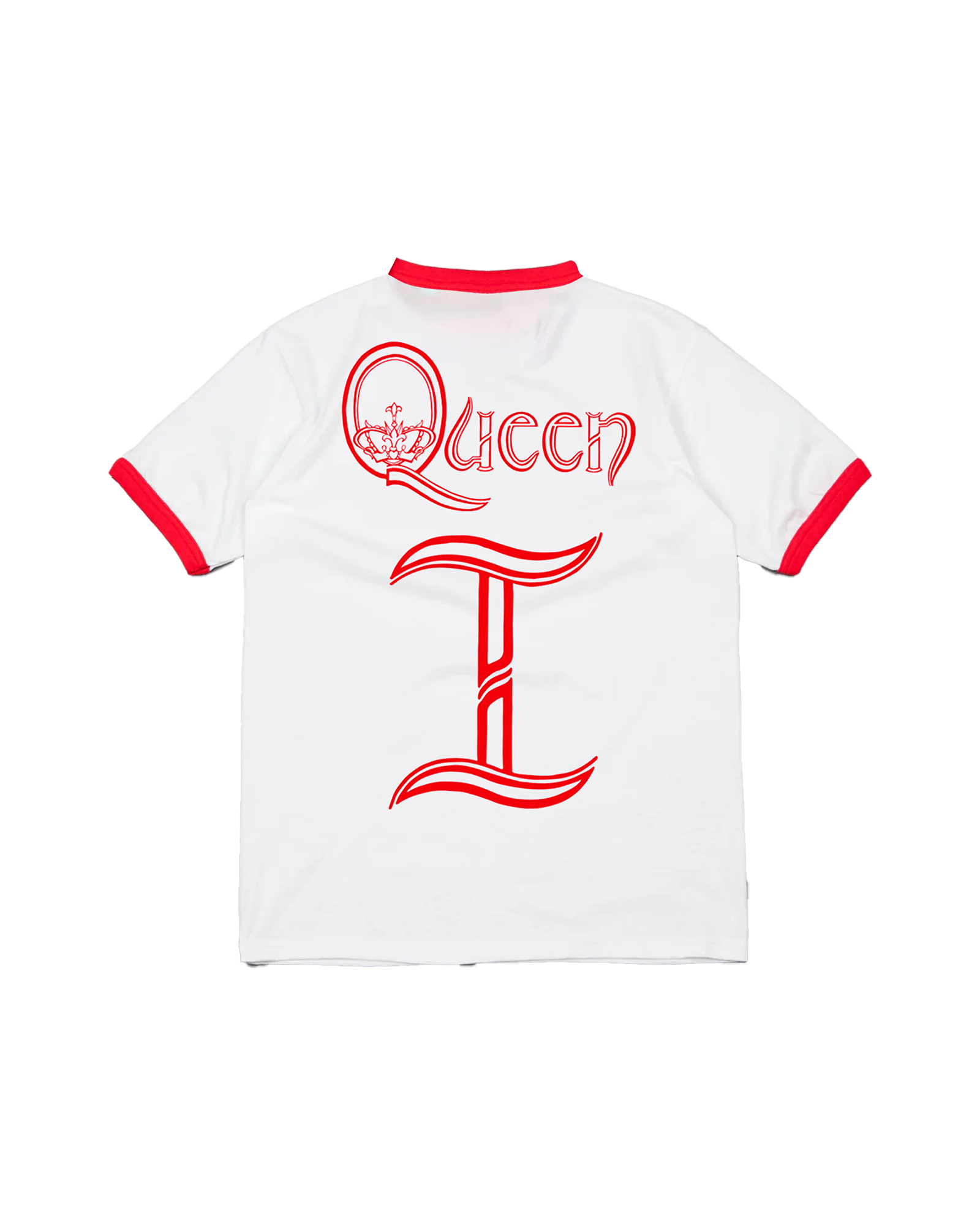 Queen 1 | White & Red Ringer T-Shirt