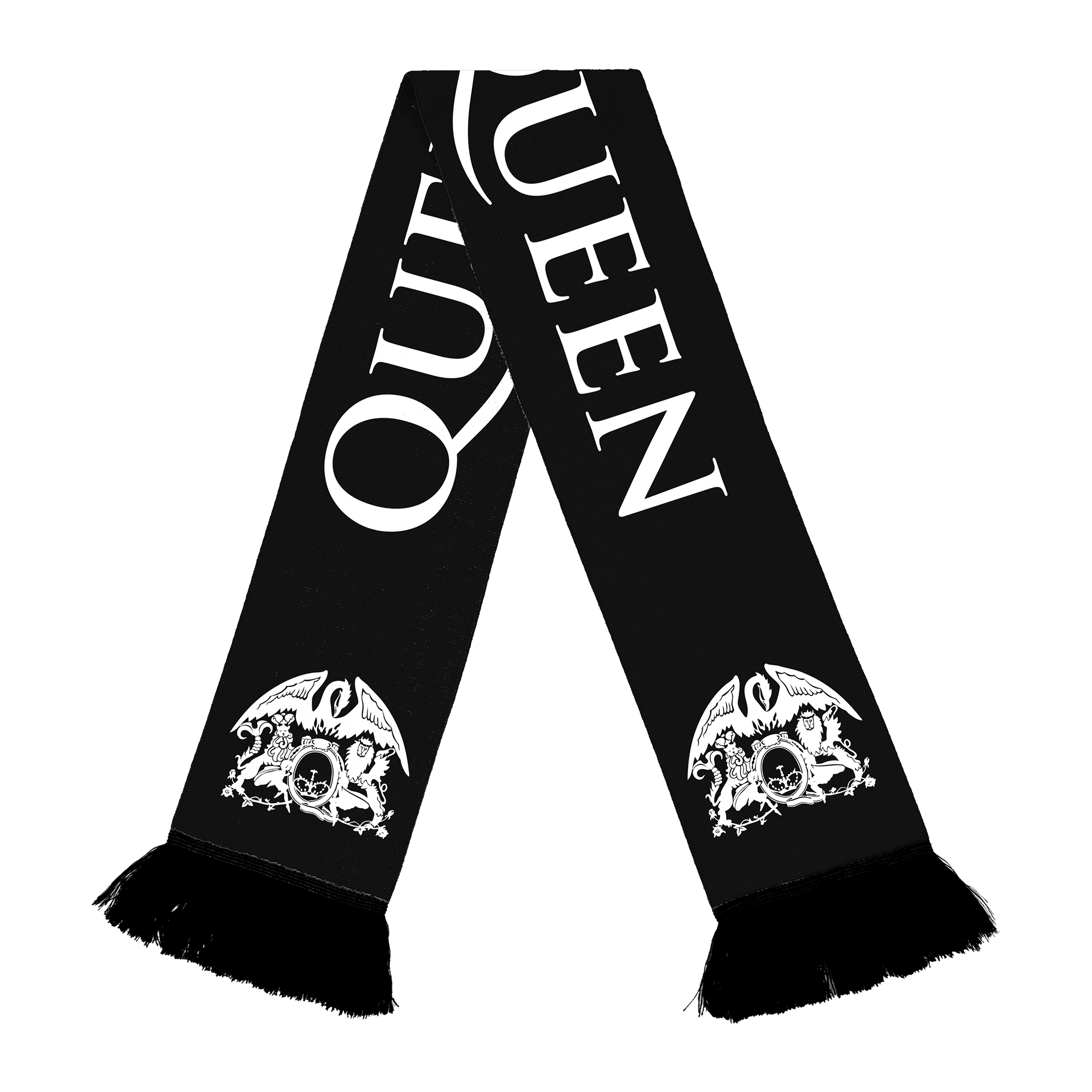 Queen Crest Black Woven Scarf