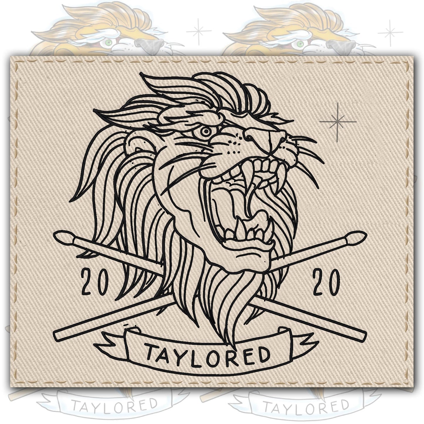 Roger Taylor - 'Taylored' 2020 Embroidered Lion Patch T-Shirt