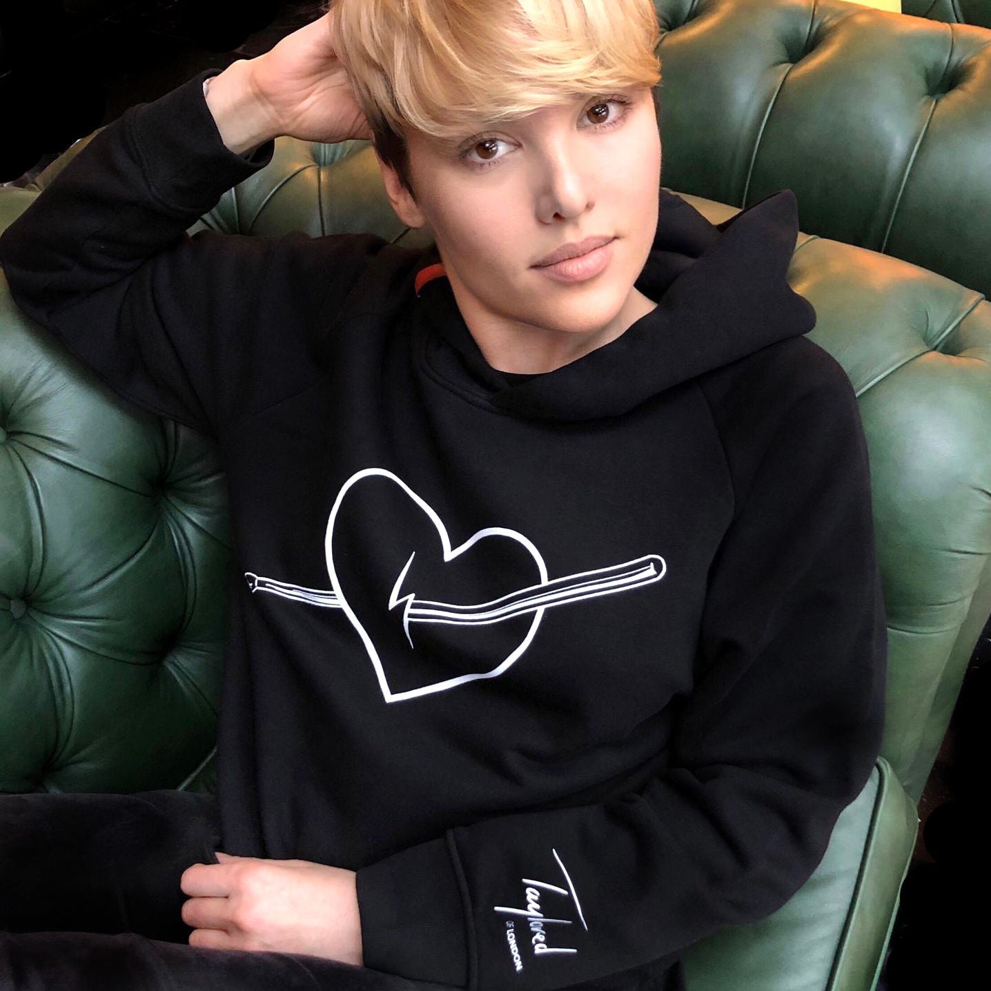 Roger Taylor - Womens 'Showing The Love' Crop Top Hoodie