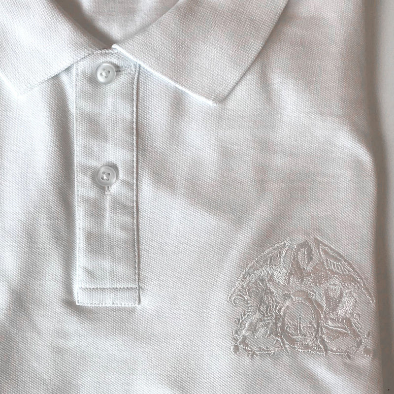 White On White Crest | Embroidered Polo Shirt