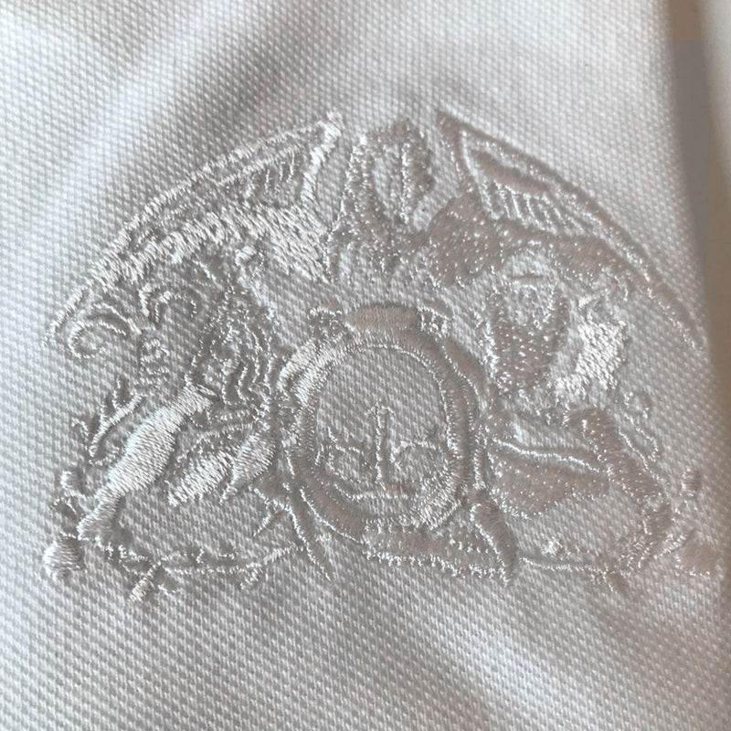 White On White Crest | Embroidered Polo Shirt
