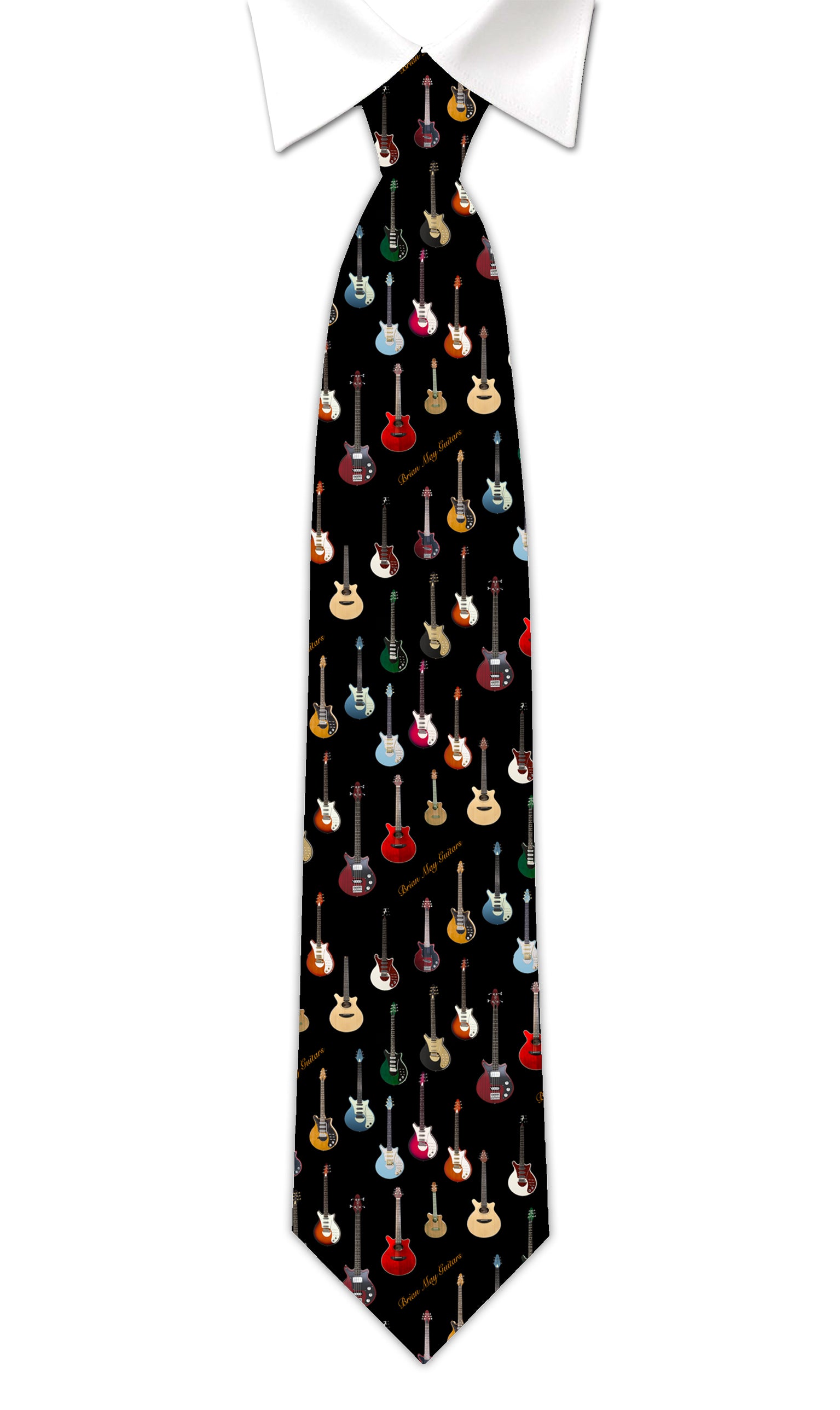 Brian May Guitar Print Tie