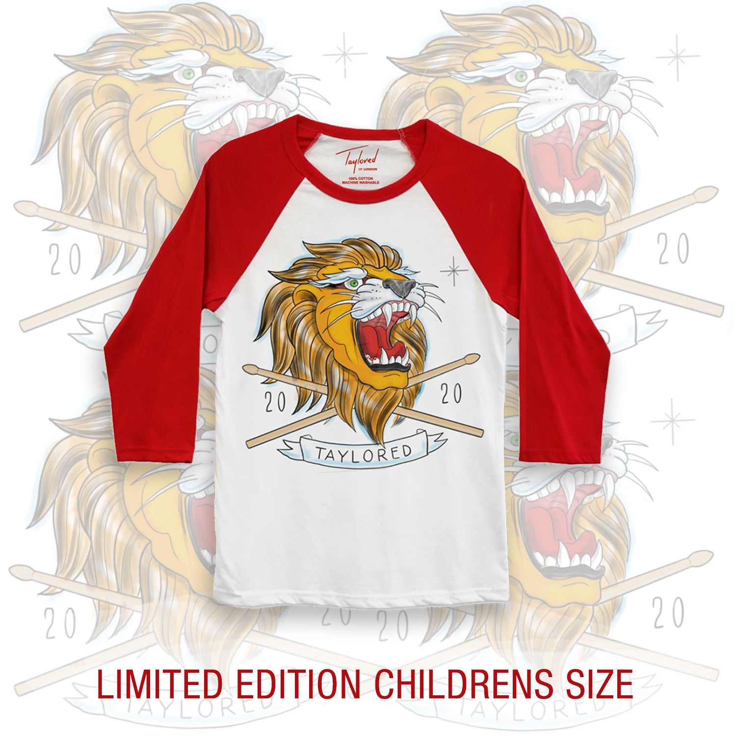 Taylored 2020 Lion Childrens Red Baseball Shirt Queen