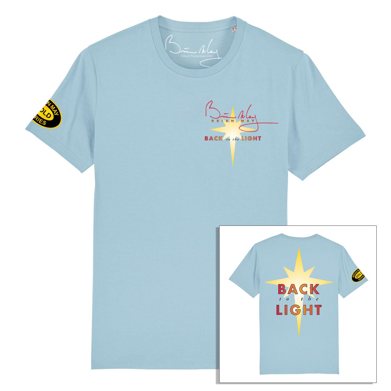 Brian May - Back To The Light Front and Back Print Sky Blue