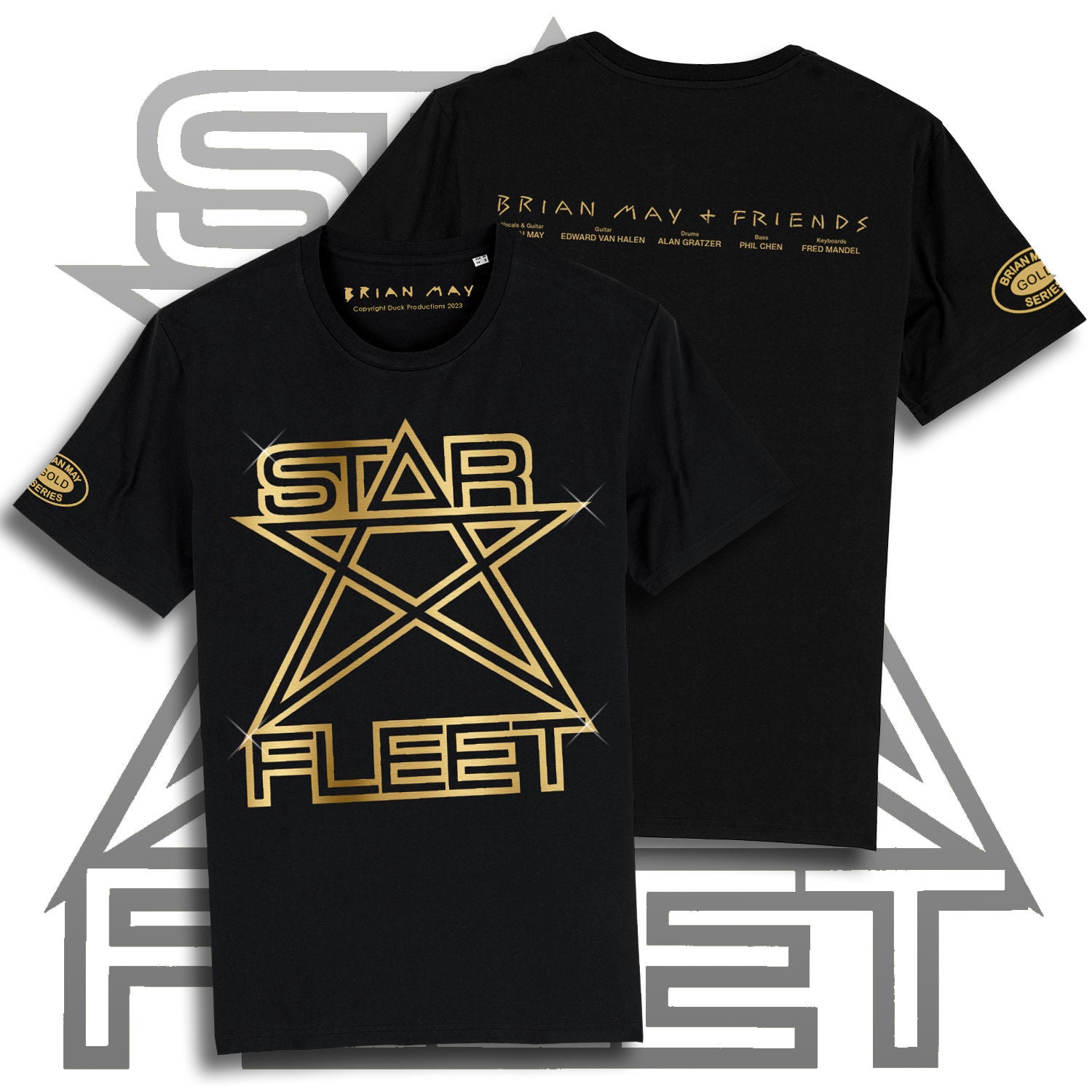 Brian May - Collectors Gold Logo Star Fleet T-Shirt