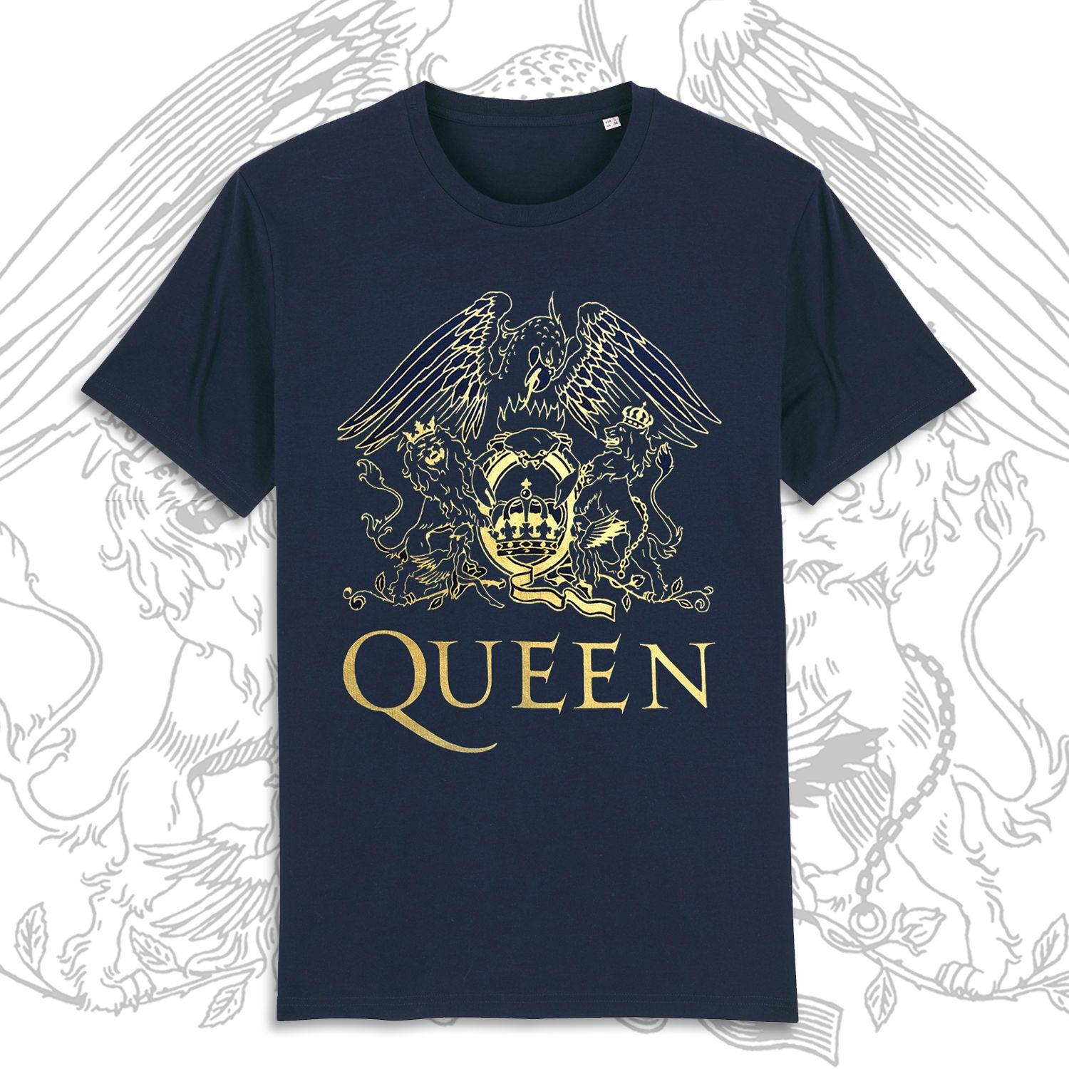 Queen - Gold Crest On French Blue Super Soft Unisex T-Shirt