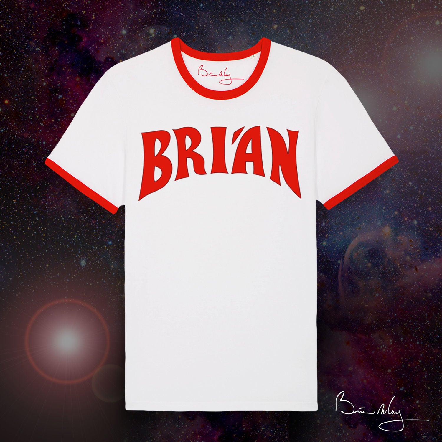 Brian May - 'Brian' Flash Ringer T-Shirt