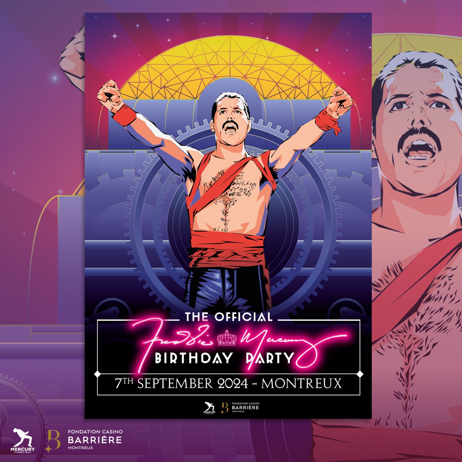 freddie for a day - The Official Freddie Mercury 78th Birthday Party Poster