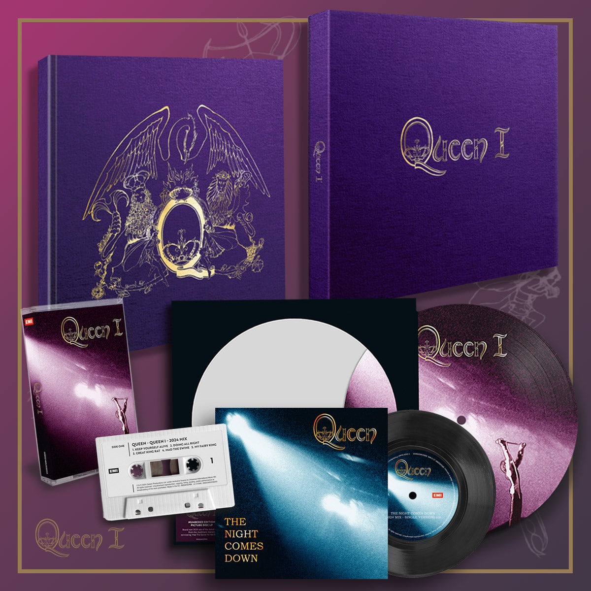 Queen 1 Boxset, Picture Disc, Cassette & 7" Bundle