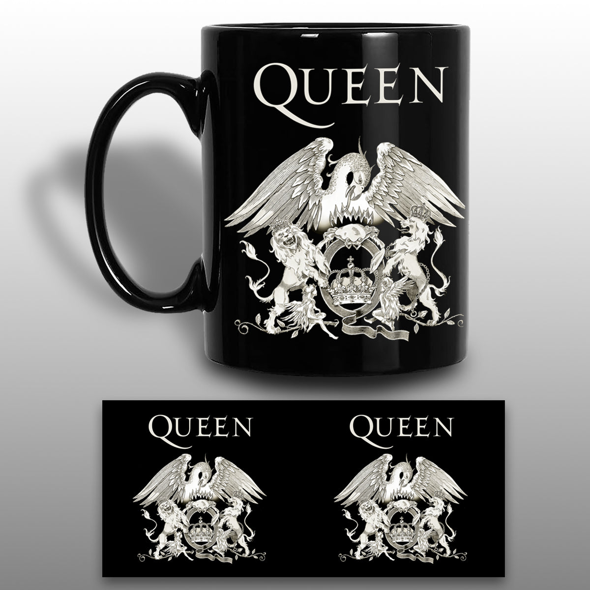 Queen - Crest Black Gloss Mug