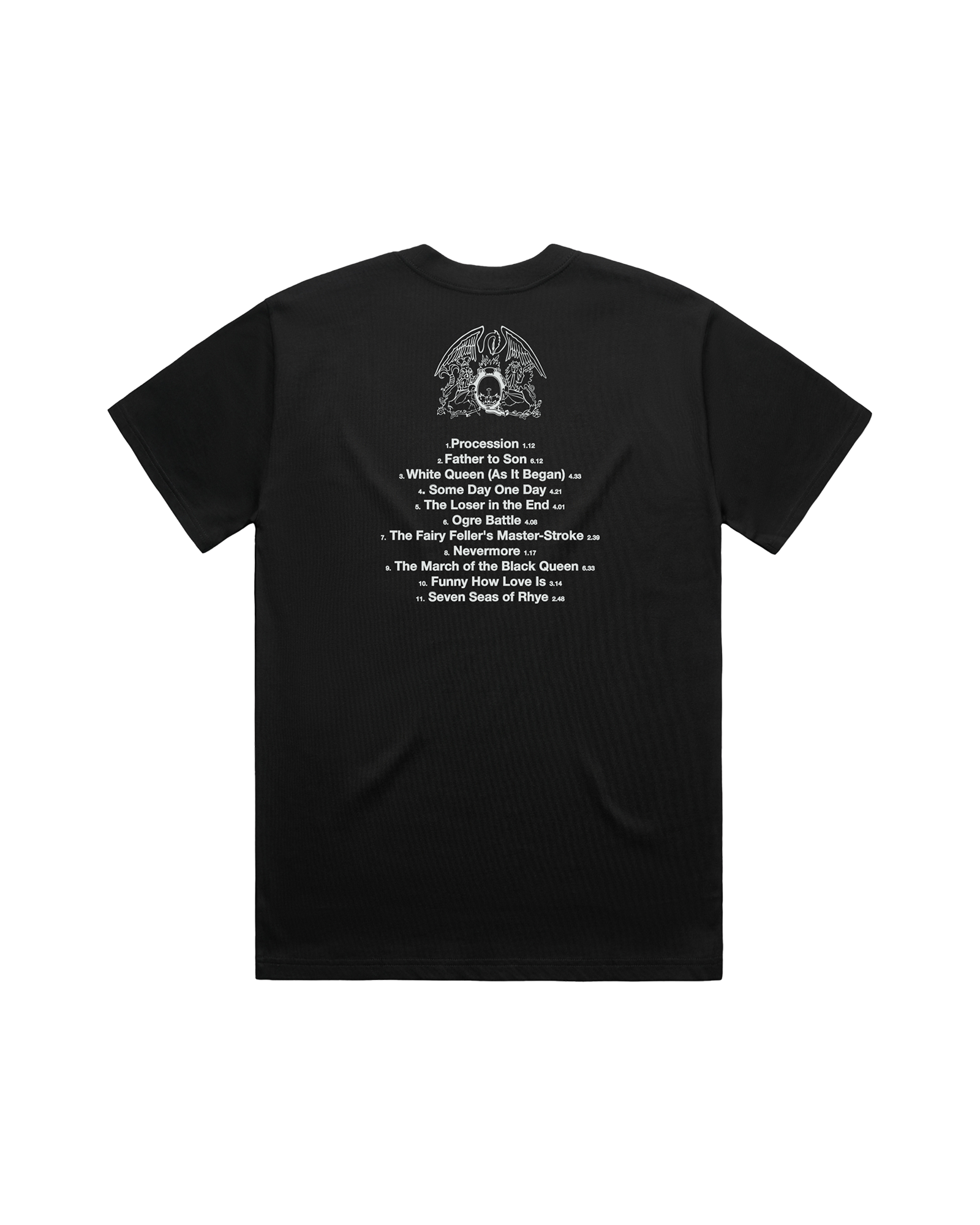 QUEEN II | Album Logo Tracklist Black T-Shirt
