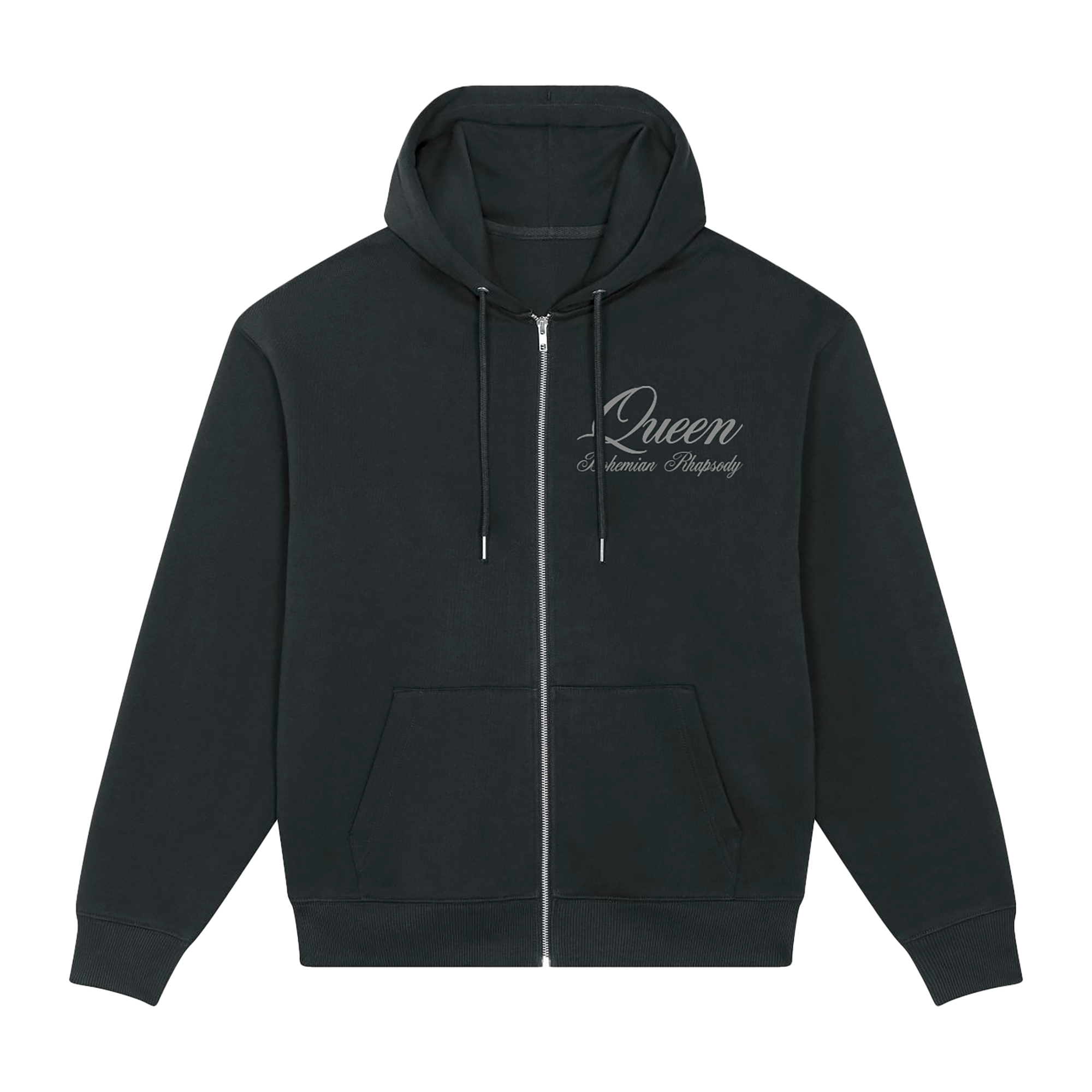 Black hoodie with 'Queen' branding 