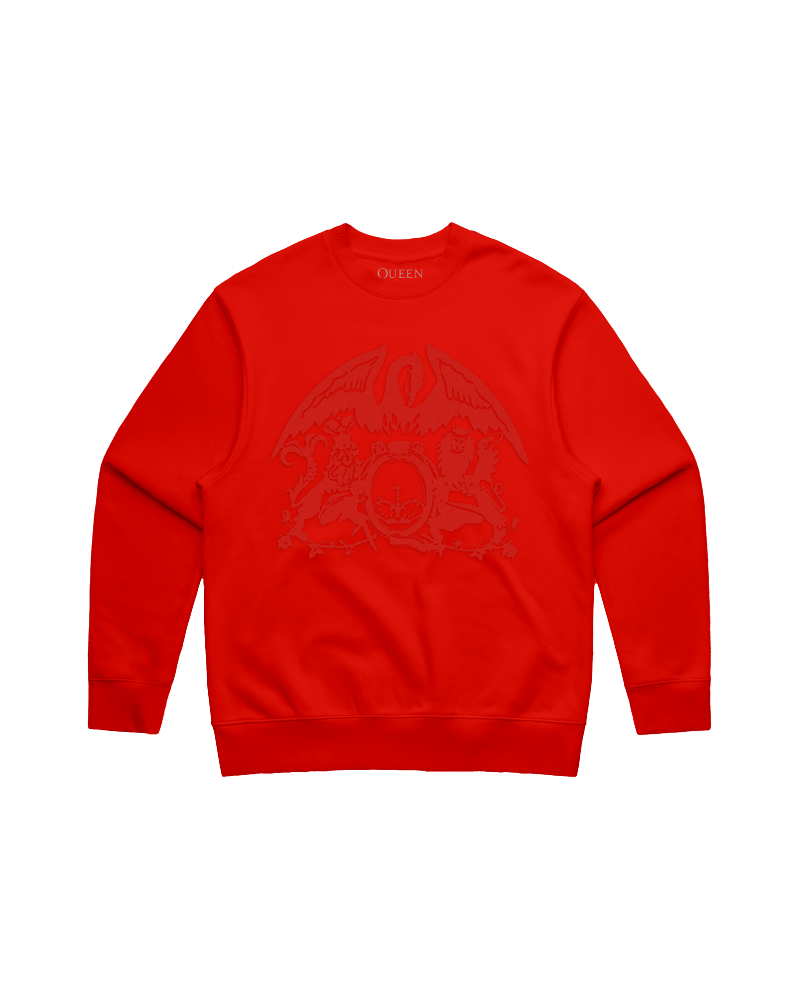 Flocked Crest Logo | Red Sweatshirt