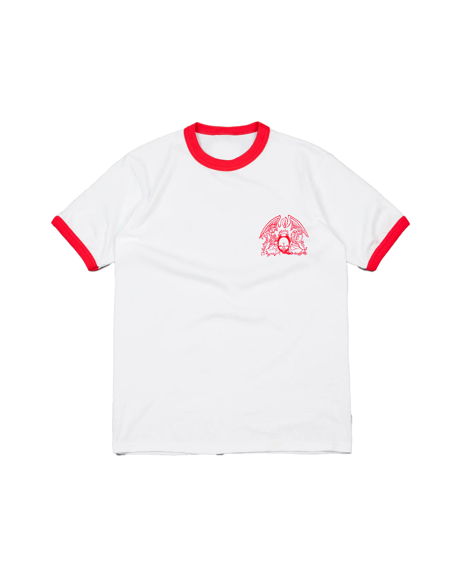 Queen 1 | White & Red Ringer T-Shirt