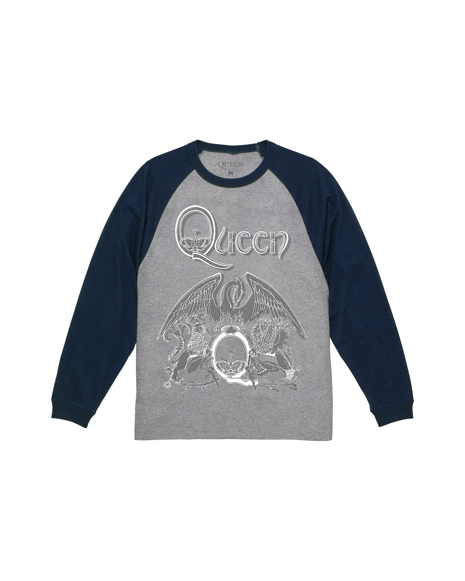 Platinum Crest Collection | Heather grey & Navy Baseball T-Shirt