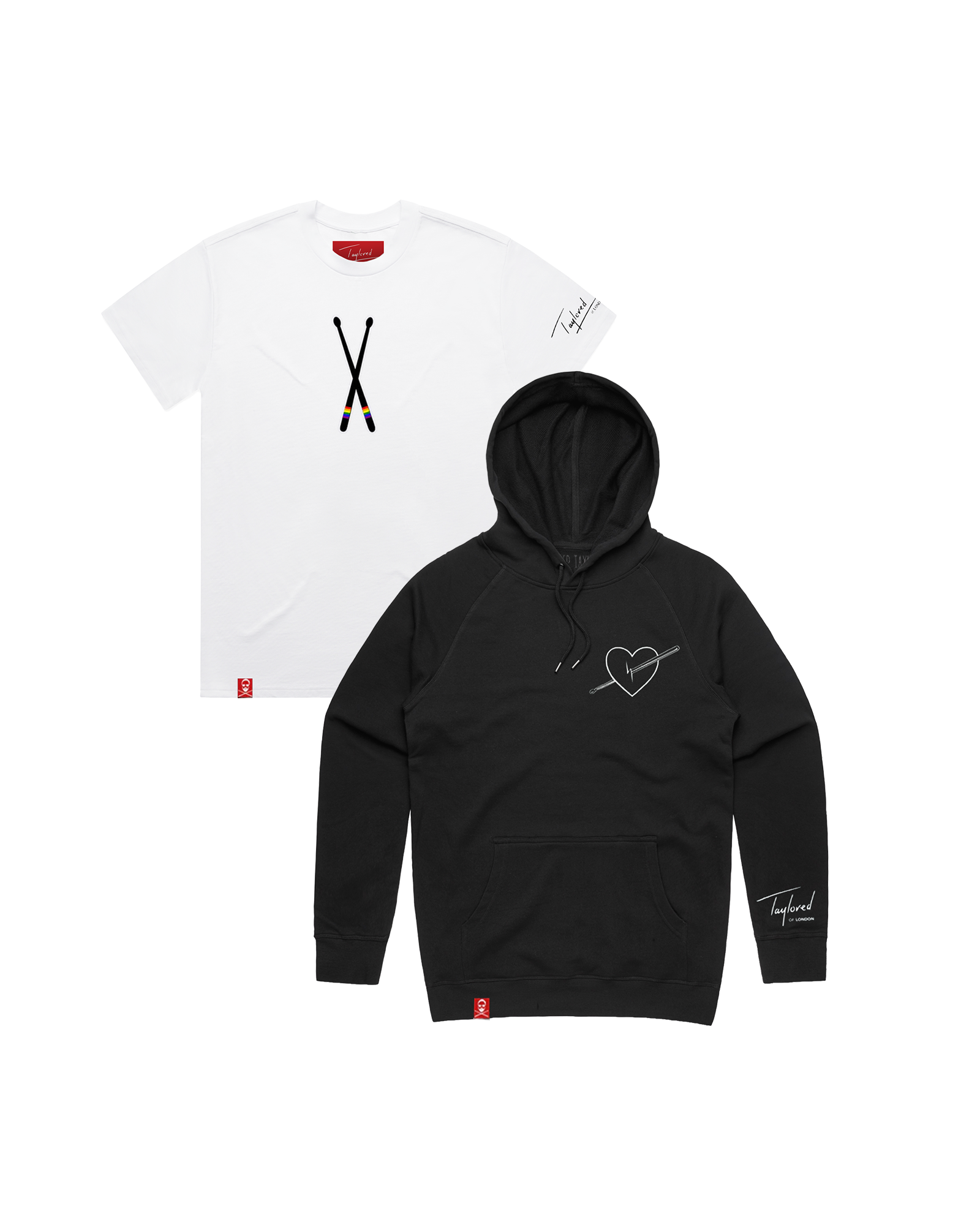 Showing the Love Hoodie & Rainbow Sticks White T-Shirt Bundle