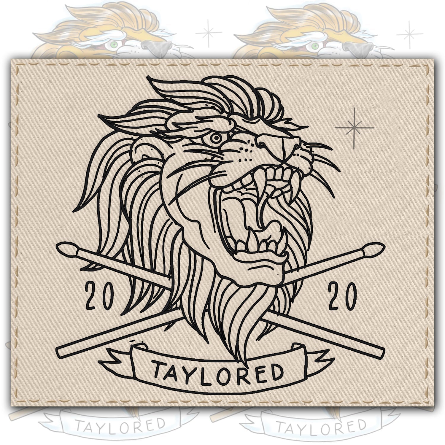 Roger Taylor - 'Taylored' 2020 Embroidered Lion Patch T-Shirt