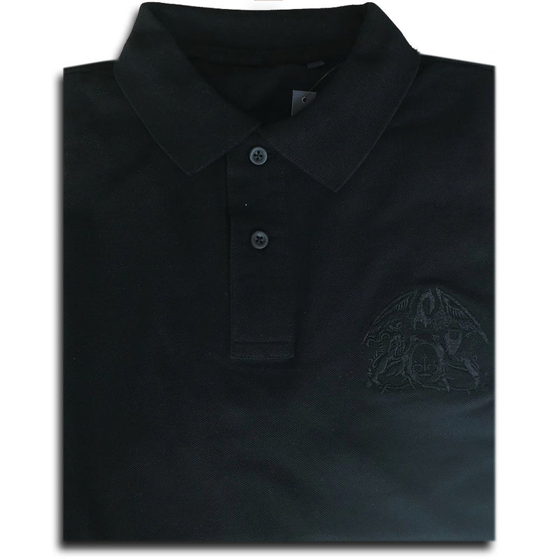 Black On Black Crest | Embroidered Polo Shirt