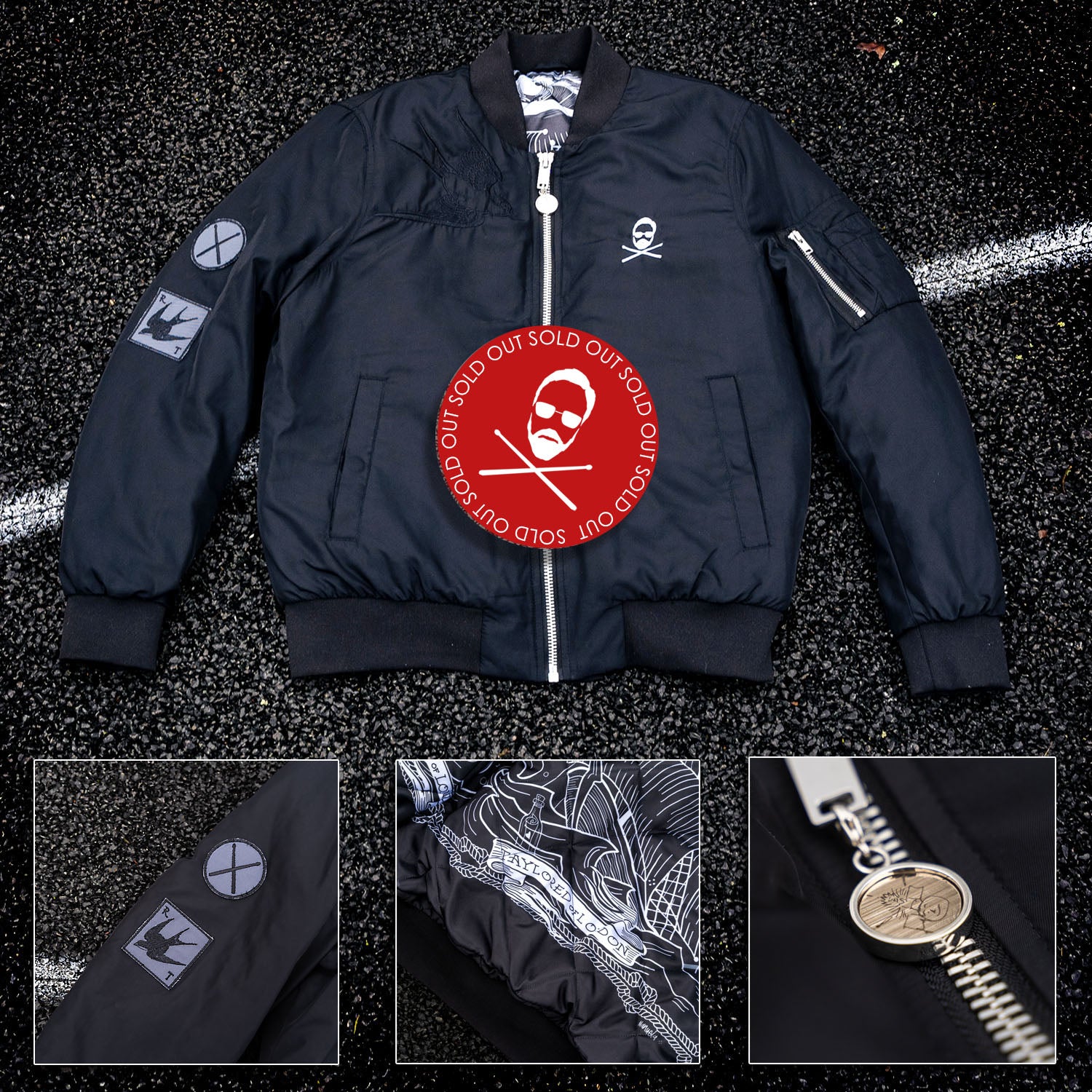 Taylored Bespoke Bomber Jacket 'Swallow Design' One Of One Small