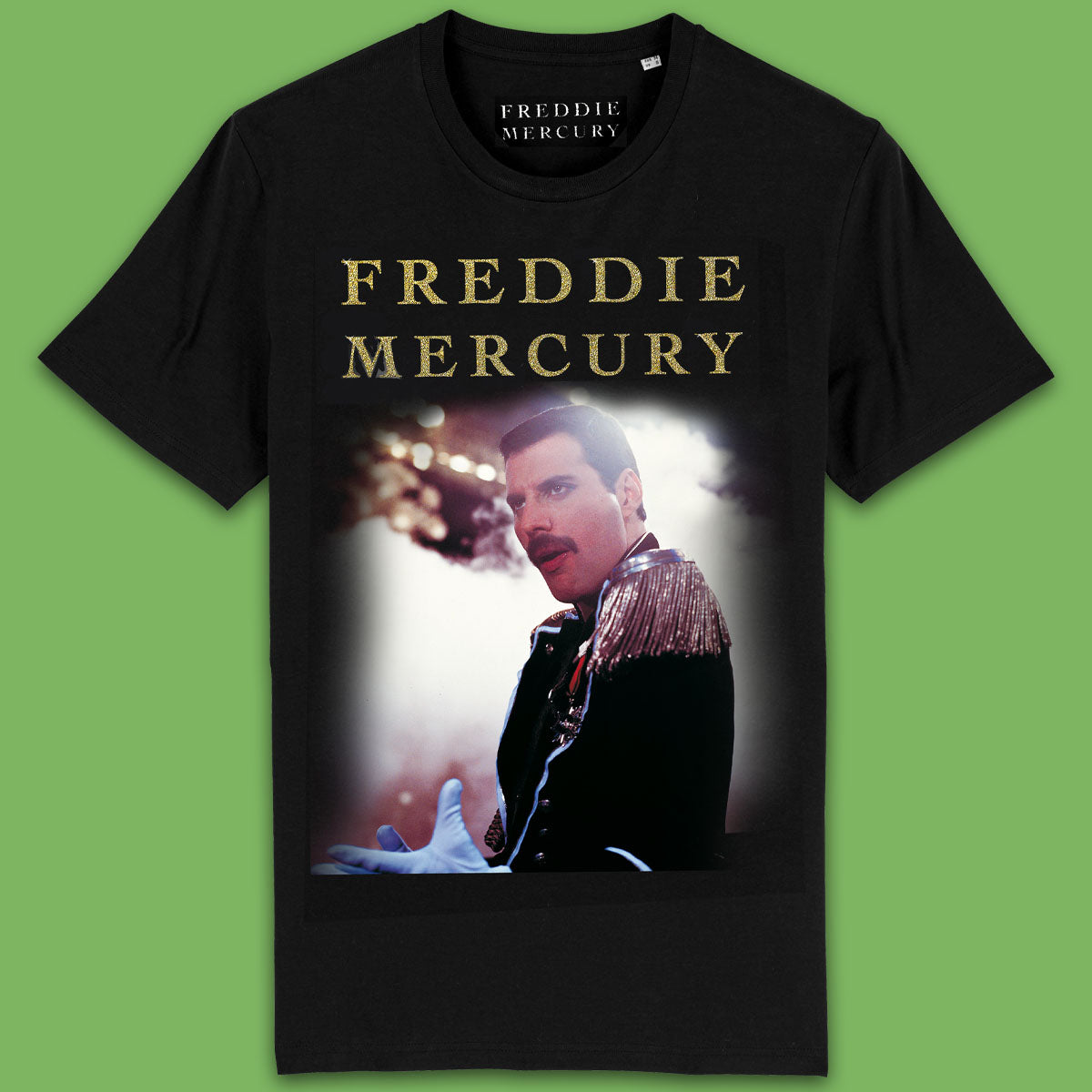 Freddie Mercury - Living On My Own Gold Print T-Shirt