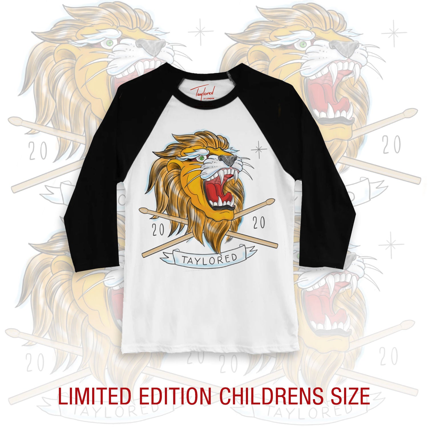 Roger Taylor - Taylored 2020 Lion Childrens Black Baseball Shirt 