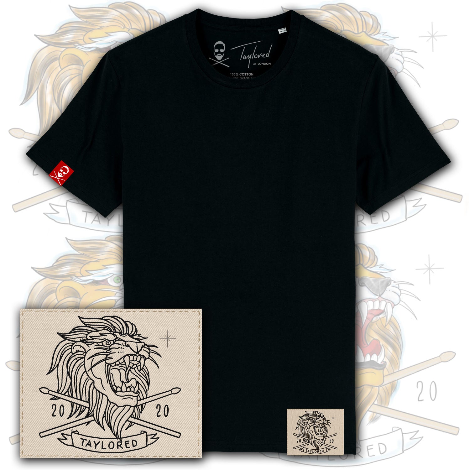 Roger Taylor - 'Taylored' 2020 Embroidered Lion Patch T-Shirt
