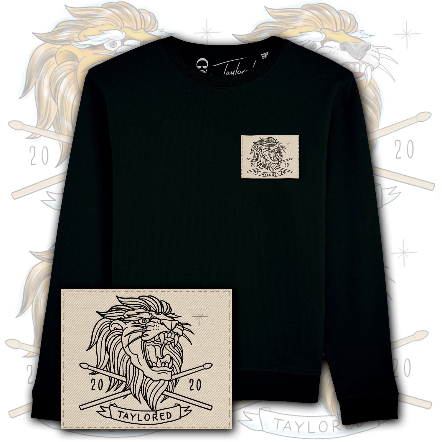 Roger Taylor - 'Taylored' 2020 Embroidered Lion Patch Sweatshirt