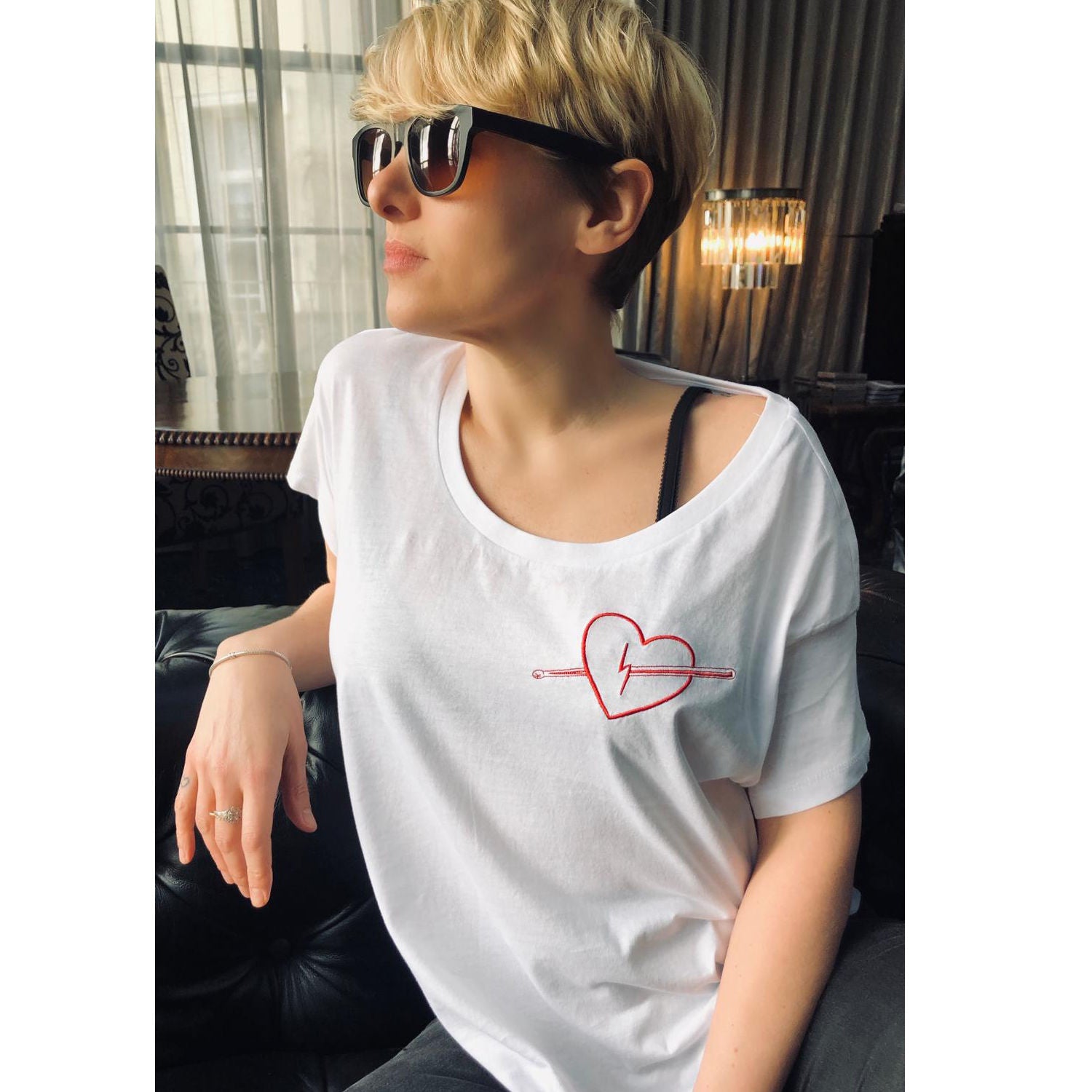 Roger Taylor - Womens Embroidered 'Showing The Love' T-Shirt