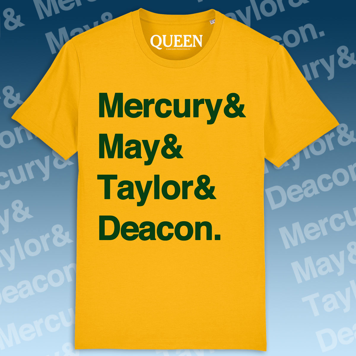 Queen - Names T-Shirt Yellow