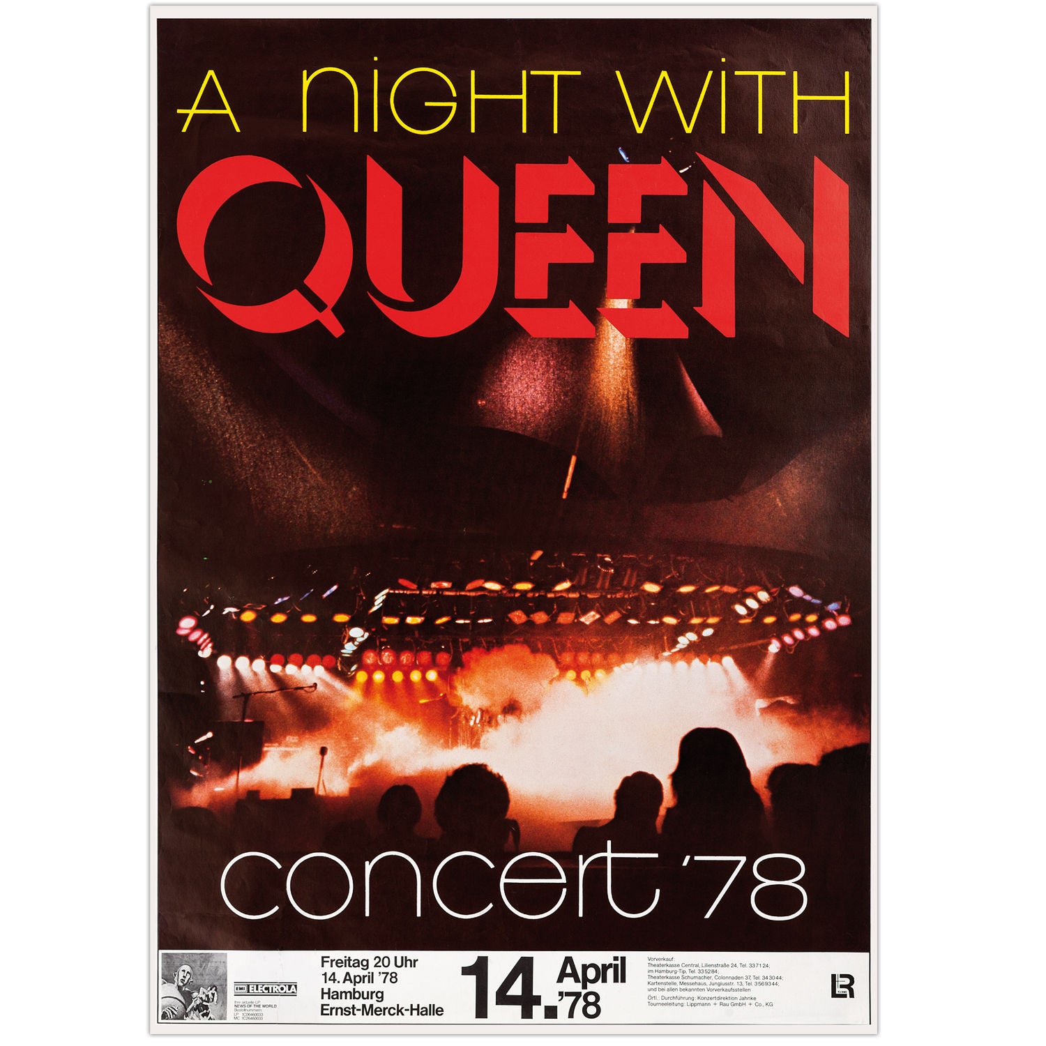 Queen - A Night With Queen Concert '78 Replica Collectors Poster 