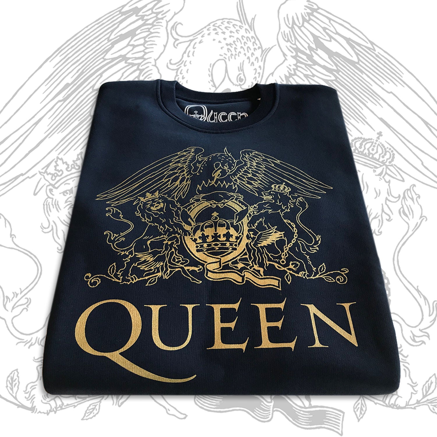 Queen - Gold Crest On French Blue Super Soft Unisex T-Shirt