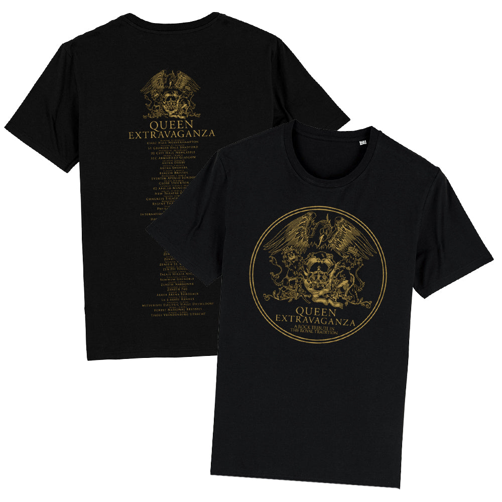Queen Extravaganza - Queen Extravaganza Black Crest Tour T-Shirt '24 Dates